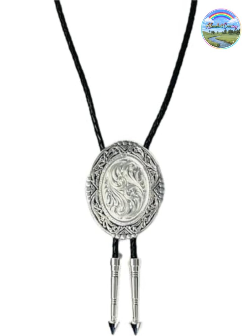 Genuine Leather Bolo Tie with Silver Tips Western W/ Gift Box